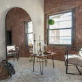 Arched LiteMirror in a modern living room setting