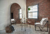 Arched LiteMirror in a modern living room setting