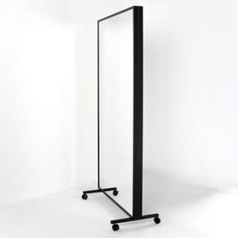 Black freestanding double-sided LiteMirror on a white background