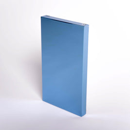 Blue rectangular mirror on a white background
