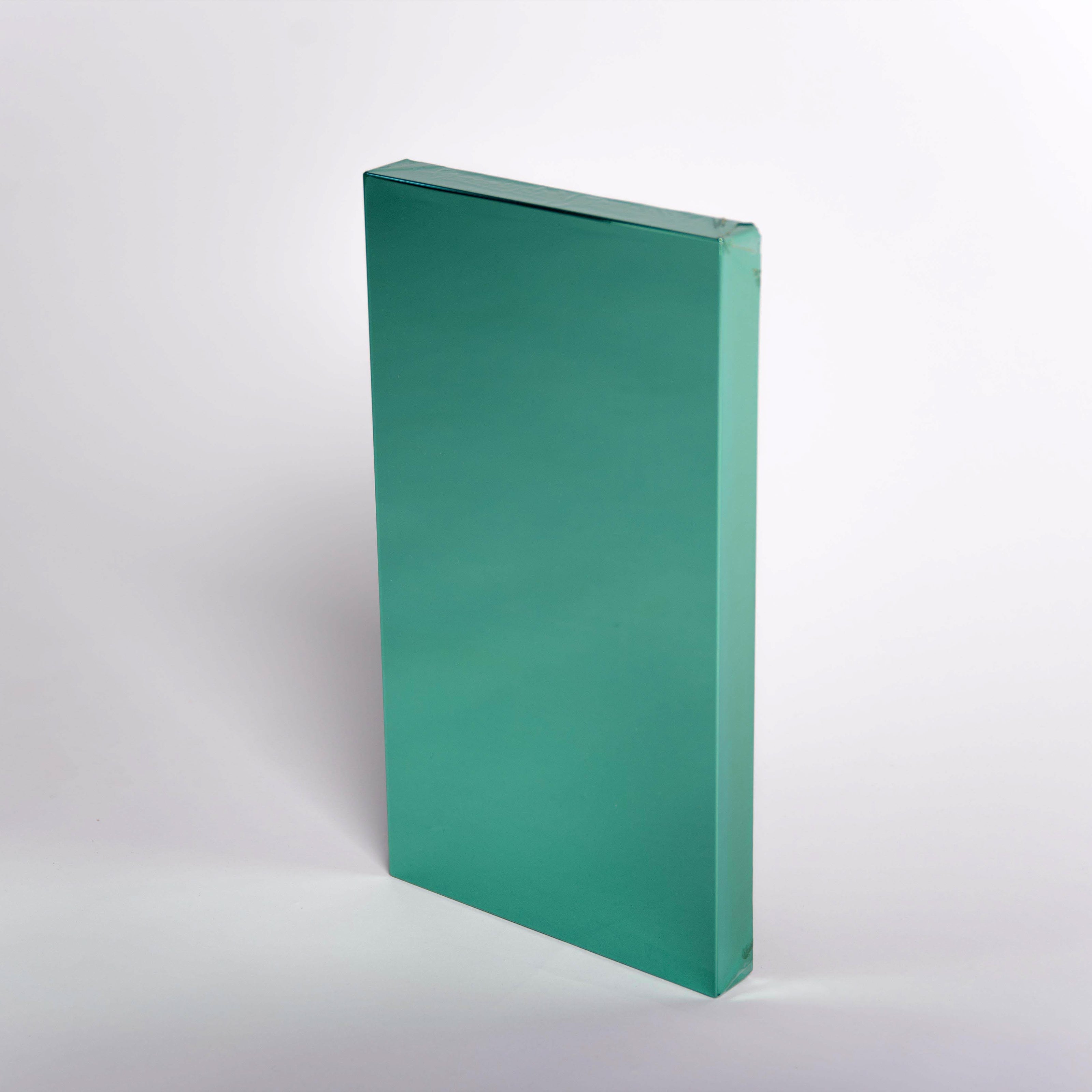 Green mirror on a white background
