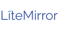 LiteMirror logo with blue feather on transparent background