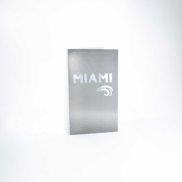 Two-way shatterproof LiteMirror with 'MIAMI' text on a white background