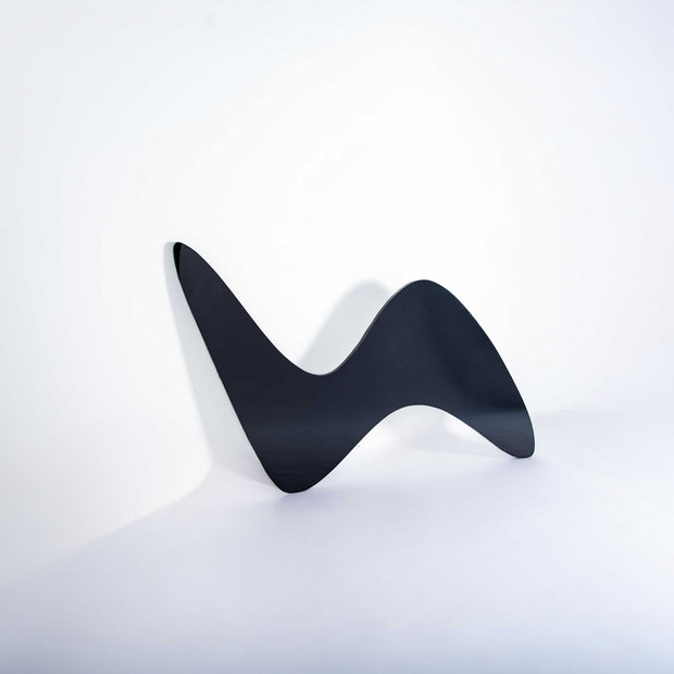 Black-film abstract mirror on a white background