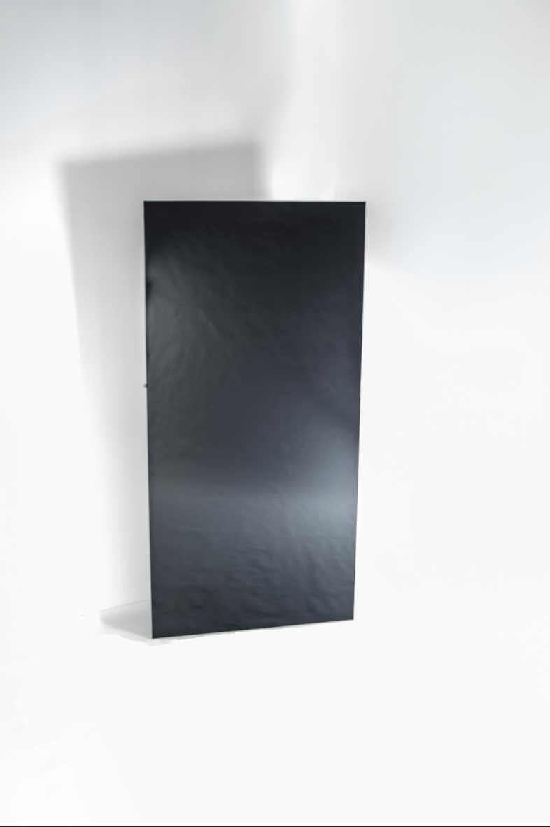Black rectangular mirror on a white background
